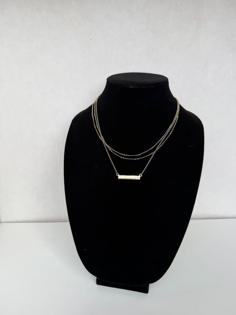 Gold-Tone Layered Necklace with Bar Pendant (MWL25)